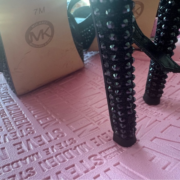 MICHAEL KORS|Rhinestones Black Stiletto Heels shiny perfect for any occasion - Picture 6 of 8